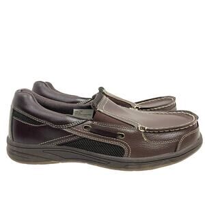Dr. Max | 11D Men's Brown Leather Boat Moccasin Slip On Loafers Shoes